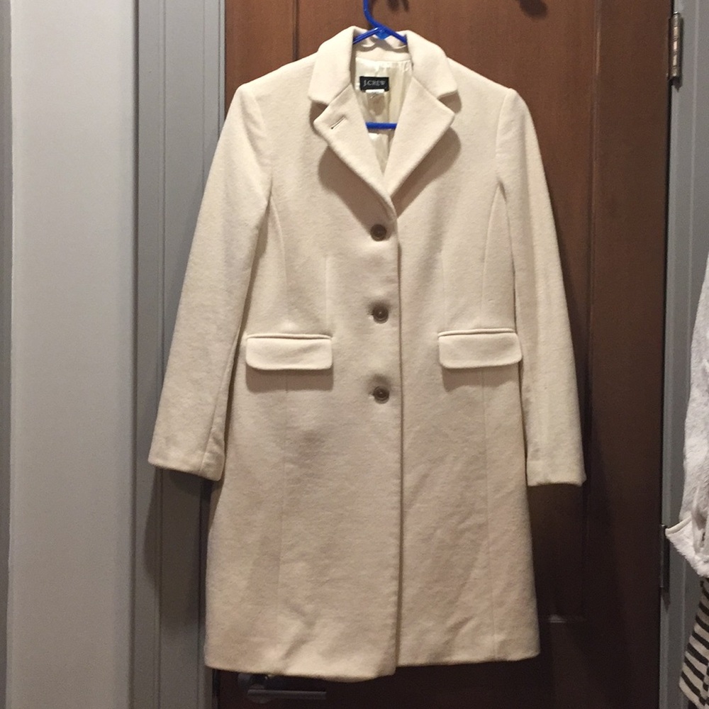 J.Crew cream wool peacoat